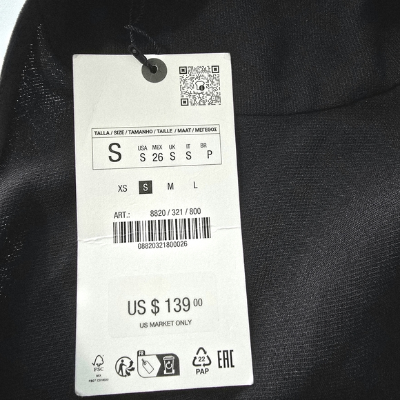 ZARA Black Halter Neck Open Back Maxi Dress S Long Bodycon Gown NWT - Picture 9 of 9